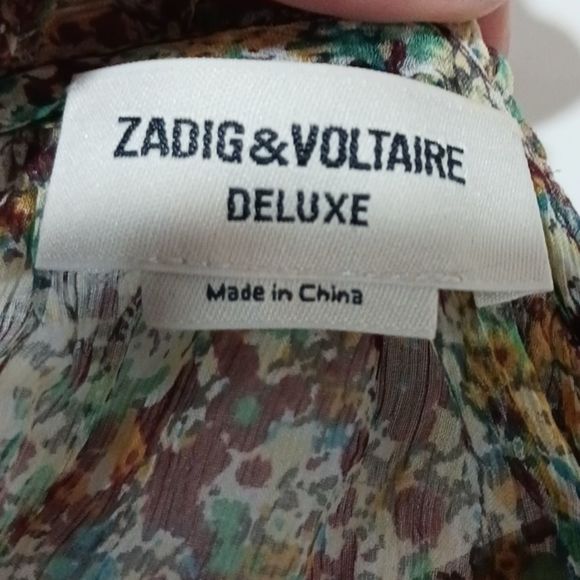Zadig & Voltaire Reef print sheer chiffon silk dress M - Picture 9 of 16